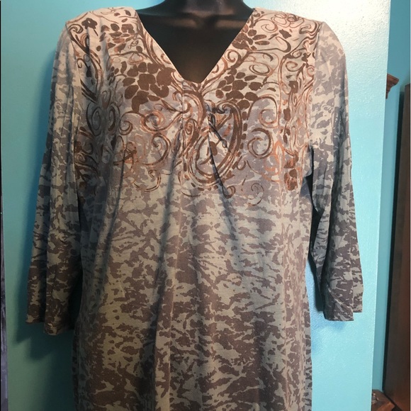 Liz Claiborne 3/4 sleeve tshirt Ladies Petite xl - Picture 1 of 4